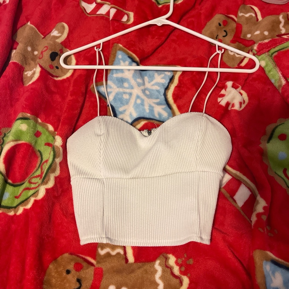 Forever 21 Cream Ribbed Camisole